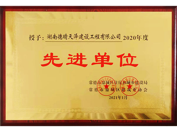 2020年度鼎城協(xié)會先進(jìn)單位2021年1月頒發(fā)