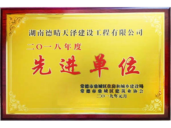 2018年度鼎城協(xié)會先進(jìn)單位2019年1月頒發(fā)
