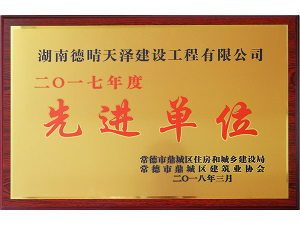 2017年度鼎城協(xié)會先進(jìn)單位2018年3月頒發(fā)